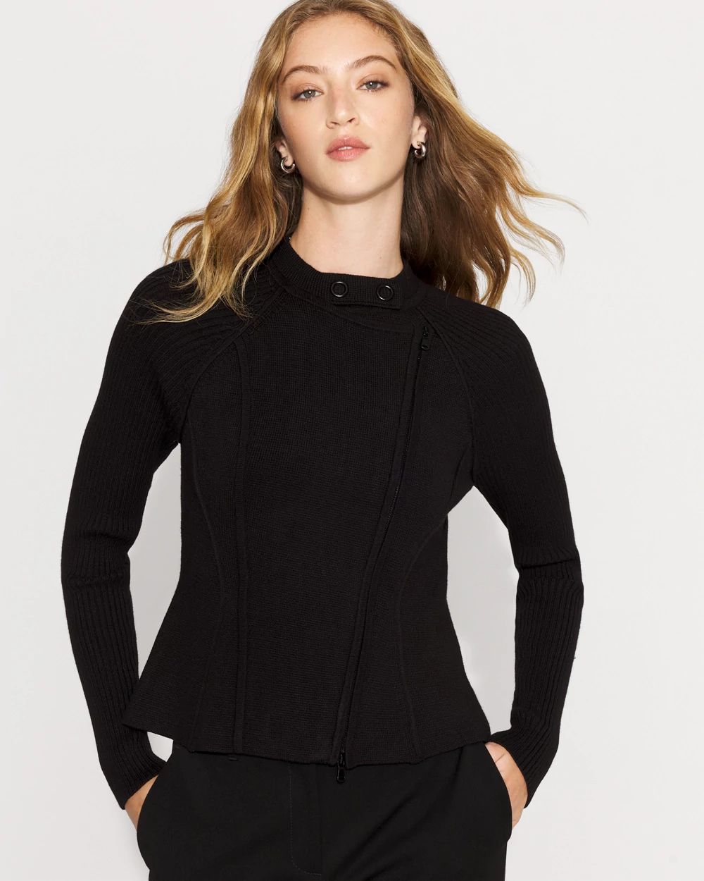 Moto Sweater Jacket | White House Black Market